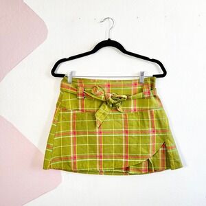 Vtg 2000 Y2k Plaid Mini Skirt School Girl Grunge Punk Bimbocore 90s Sz 1